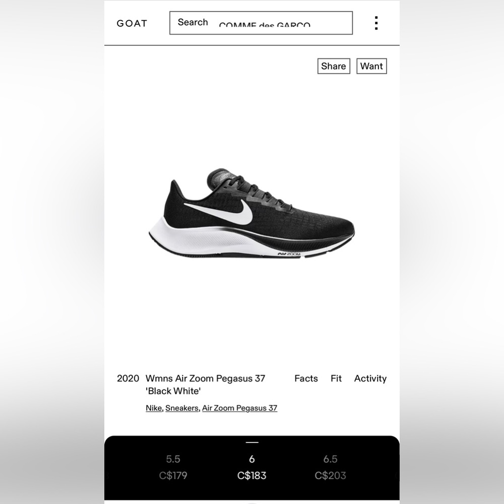 Women Nike Air Zoom Pegasus 37 - Size US 6